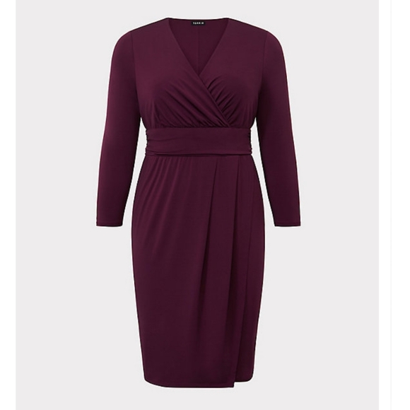 Studio knit surplice wrap dress - Picture 2 of 4